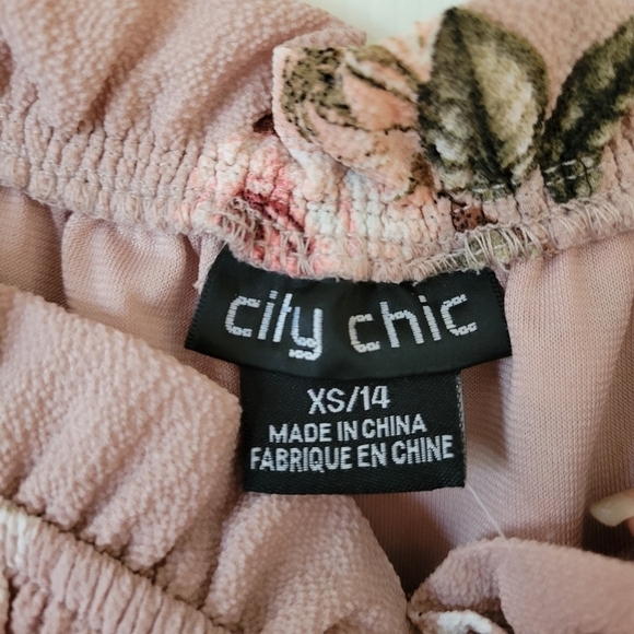 City Chic Plus Size Rose Play Floral Pink Dress XS 14 - Picture 7 of 13